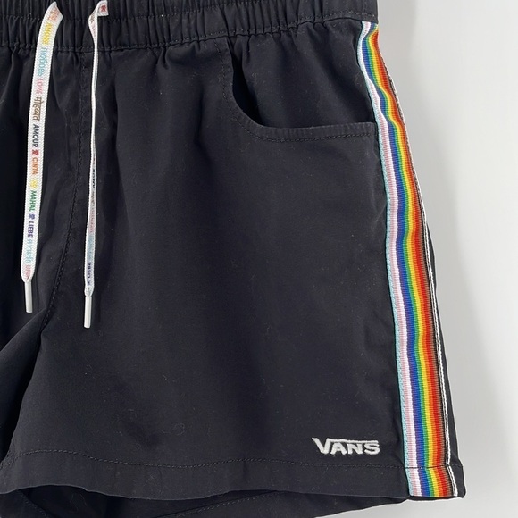 VANS Pride Rainbow Stripe Shorts Black Drawstring  XSmall - Picture 2 of 7